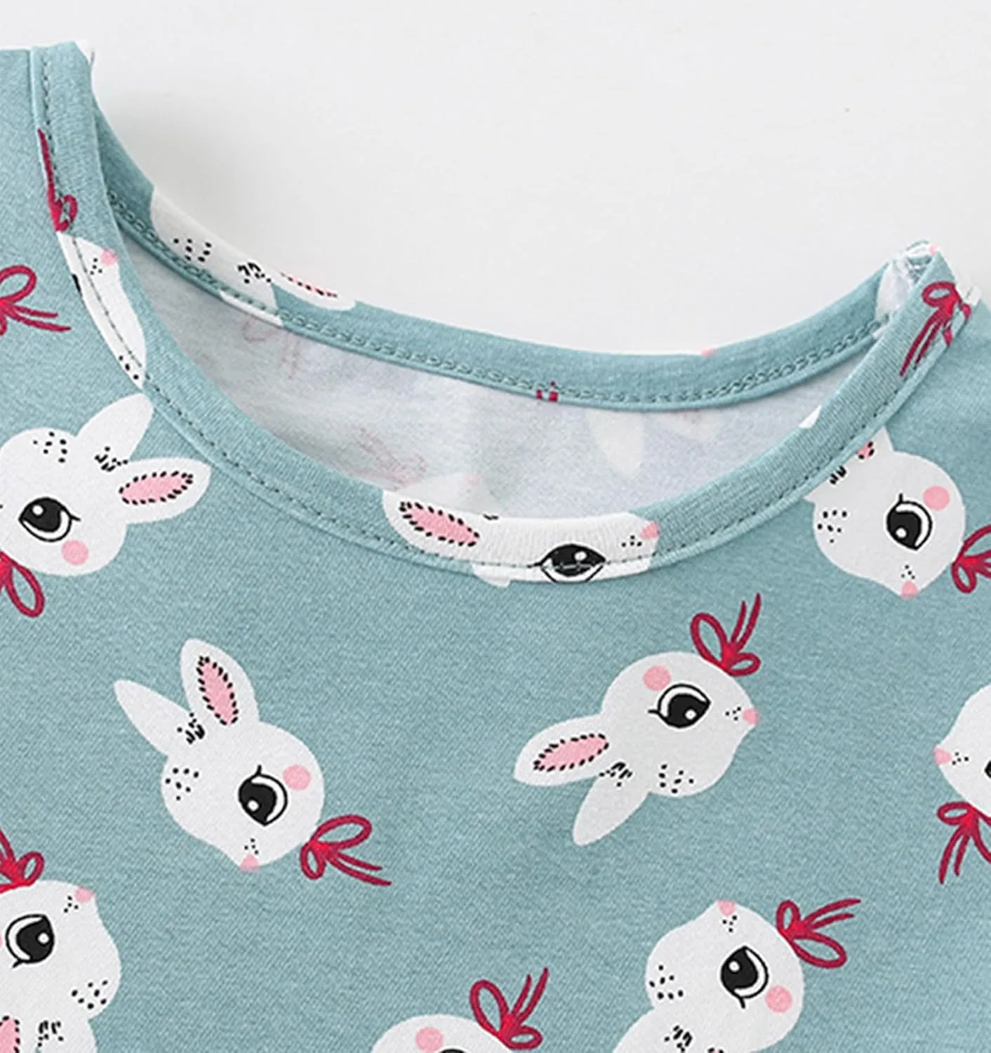 KISSOURBABY Little Girls Soft Summer Cotton Short Sleeve Dresses T-Shirt Casual Cartoon Dress