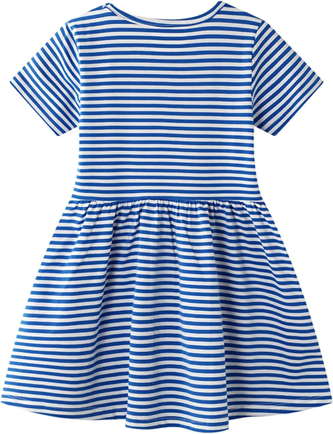 KISSOURBABY Little Girls Soft Summer Cotton Short Sleeve Dresses T-Shirt Casual Cartoon Dress