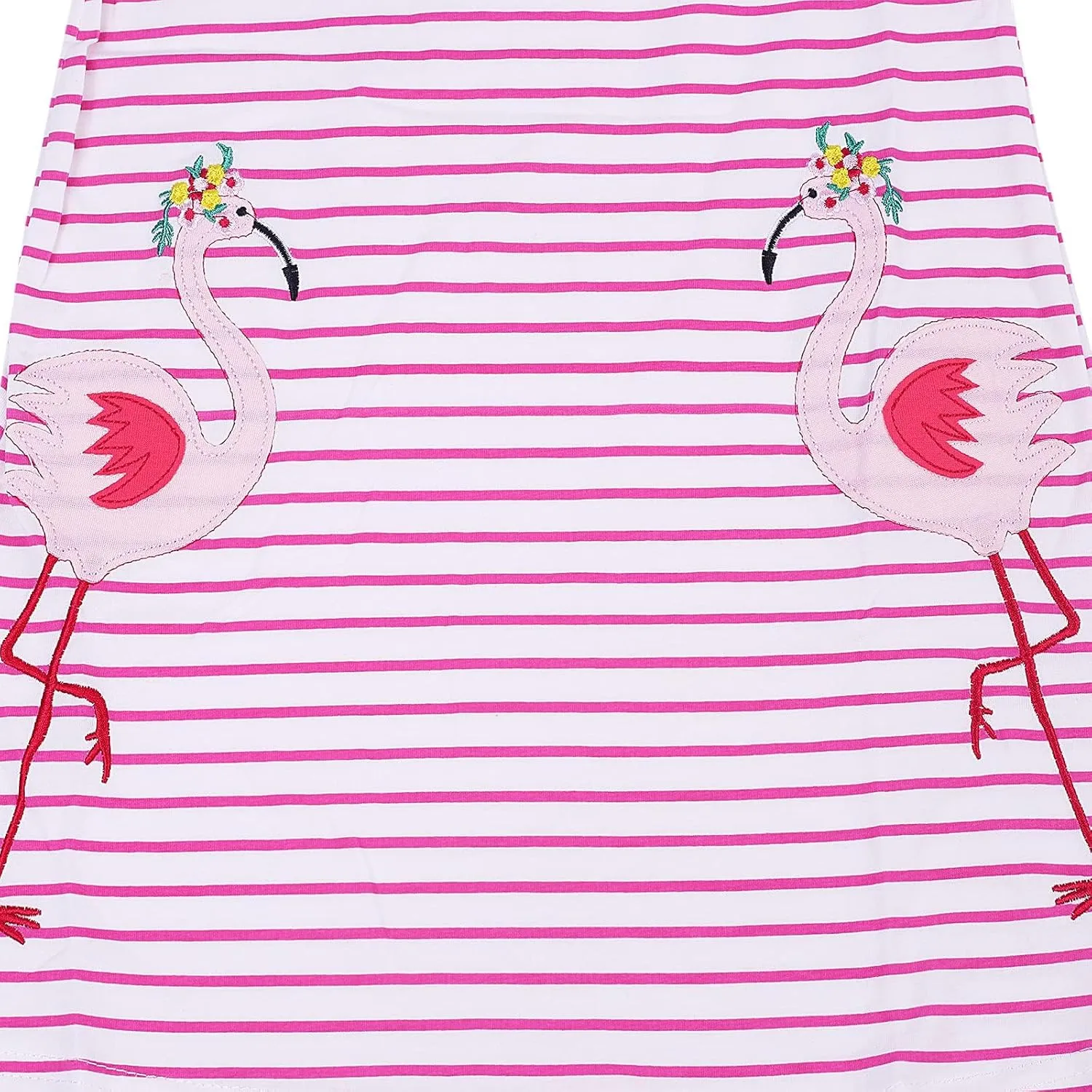 KISSOURBABY Little Girls Soft Summer Cotton Short Sleeve Dresses T-Shirt Casual Cartoon Dress