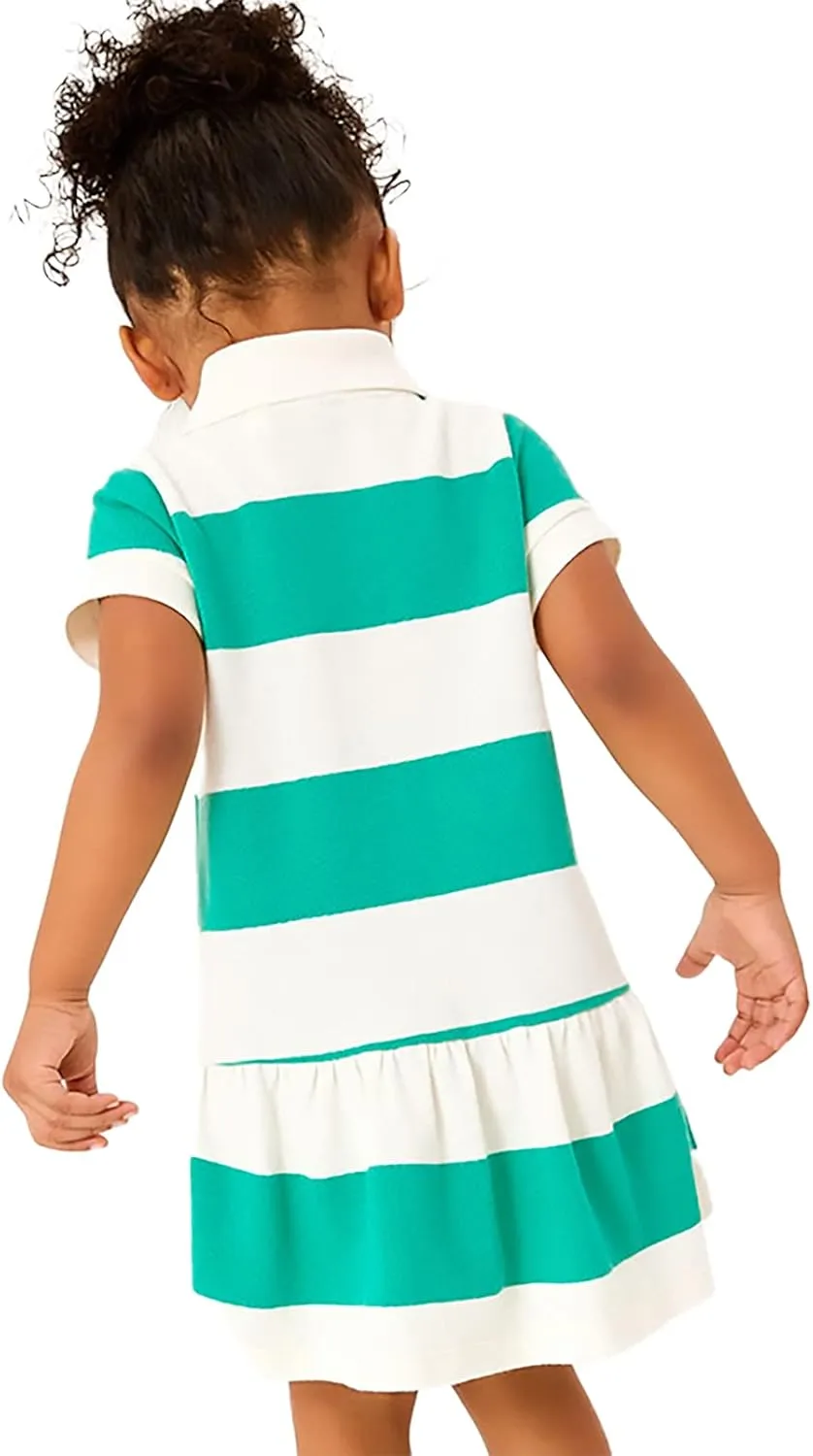 KISSOURBABY Little Girls Soft Summer Cotton Short Sleeve Dresses T-Shirt Casual Cartoon Dress