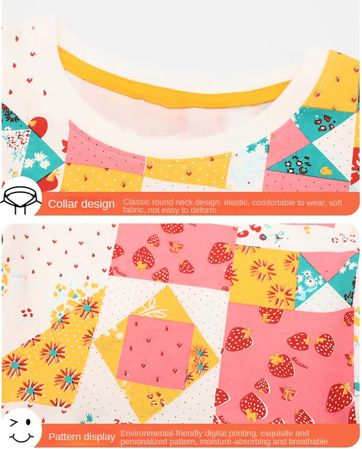 KISSOURBABY Little Girls Soft Summer Cotton Short Sleeve Dresses T-Shirt Casual Cartoon Dress