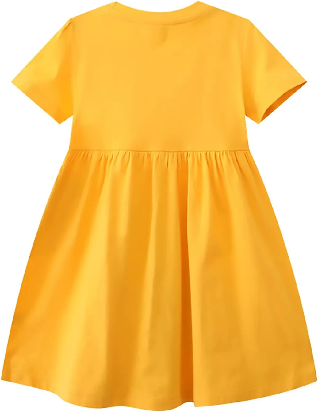 KISSOURBABY Little Girls Soft Summer Cotton Short Sleeve Dresses T-Shirt Casual Cartoon Dress