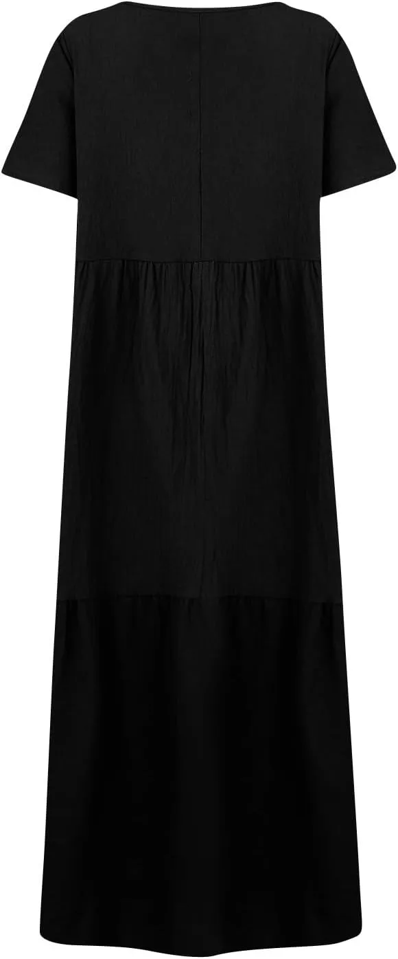 Ladies Easter Dresses Summer Maxi Dresses 2025 Floral Pattern V-Neck Classical Casual Church Services Casual Dresses