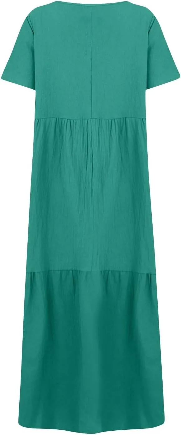 Ladies Easter Dresses Summer Maxi Dresses 2025 Floral Pattern V-Neck Classical Casual Church Services Casual Dresses