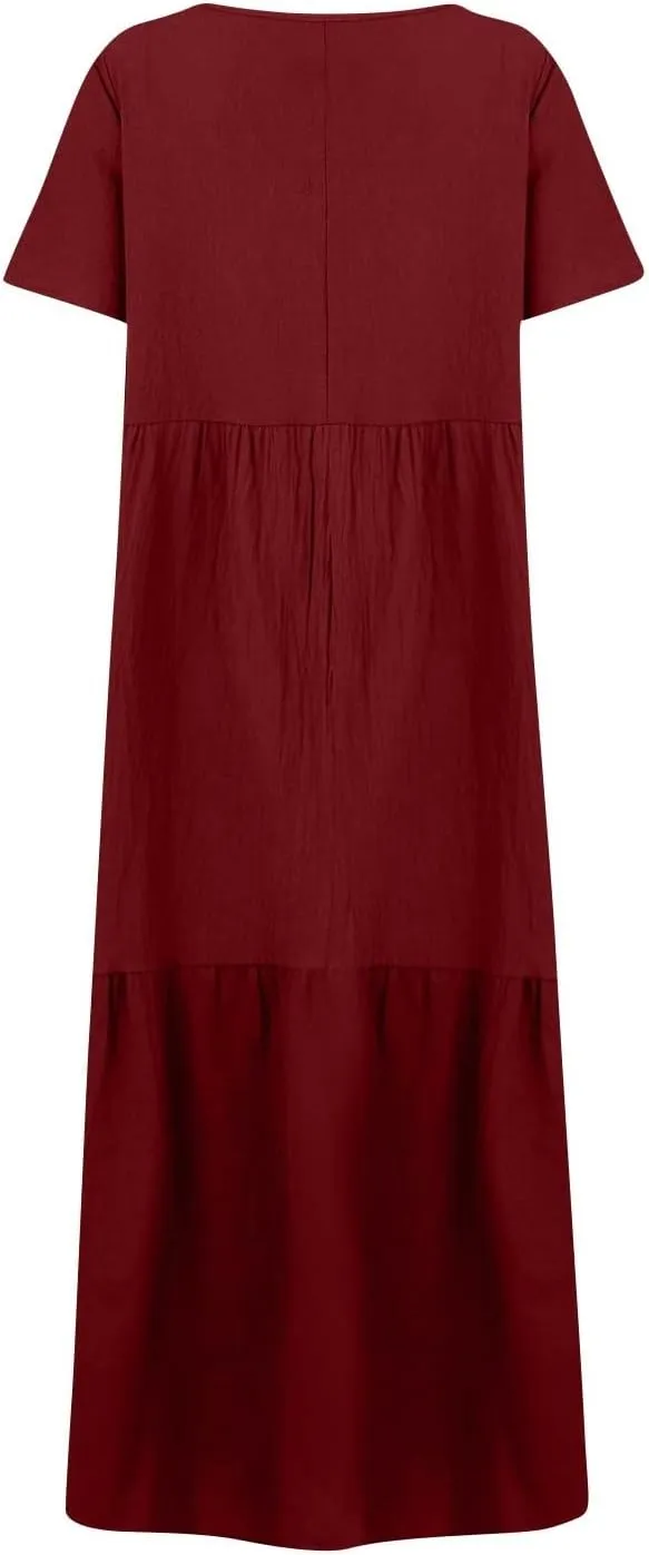 Ladies Easter Dresses Summer Maxi Dresses 2025 Floral Pattern V-Neck Classical Casual Church Services Casual Dresses