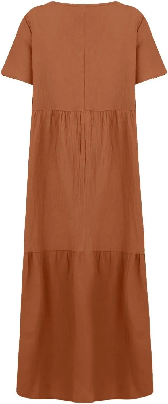Ladies Easter Dresses Summer Maxi Dresses 2025 Floral Pattern V-Neck Classical Casual Church Services Casual Dresses