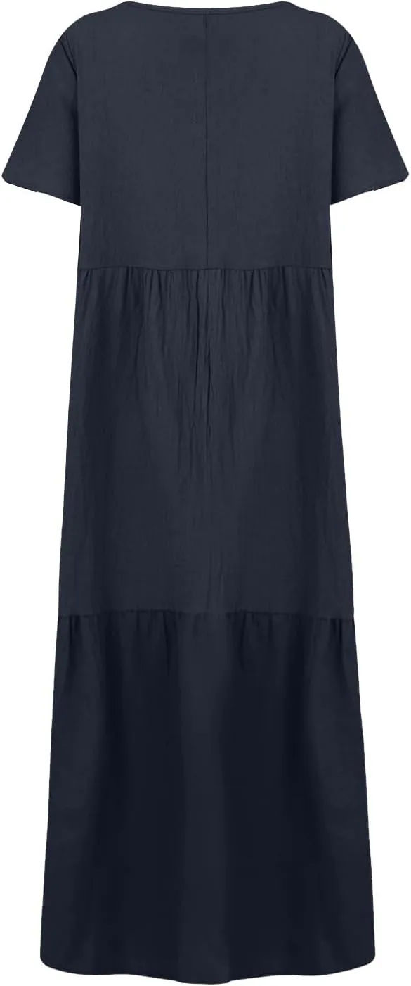Ladies Easter Dresses Summer Maxi Dresses 2025 Floral Pattern V-Neck Classical Casual Church Services Casual Dresses