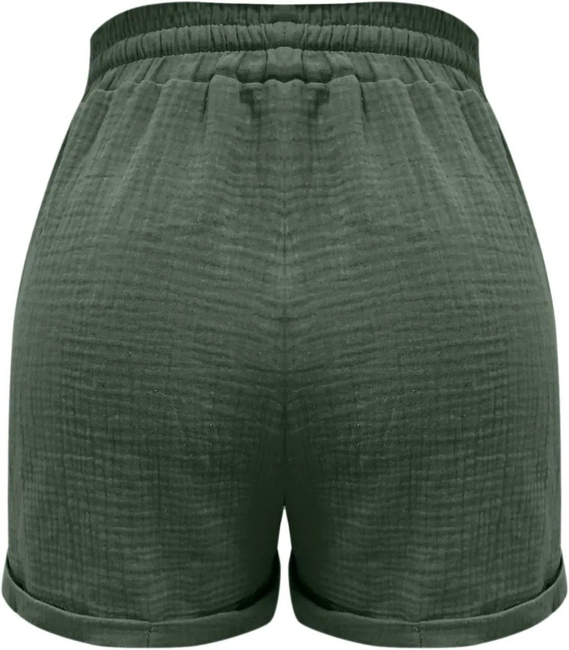 Linen Shorts for Women Elastic Waist Drawstring Shorts Summer Casual Lightweight Lounge Beach Shorts with Pockets