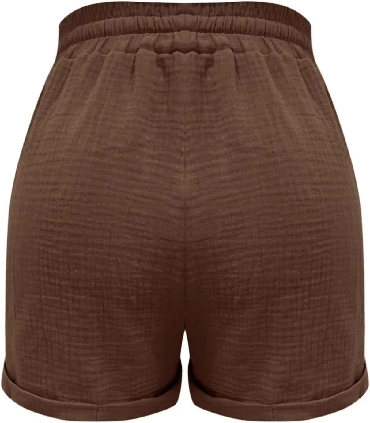 Linen Shorts for Women Elastic Waist Drawstring Shorts Summer Casual Lightweight Lounge Beach Shorts with Pockets