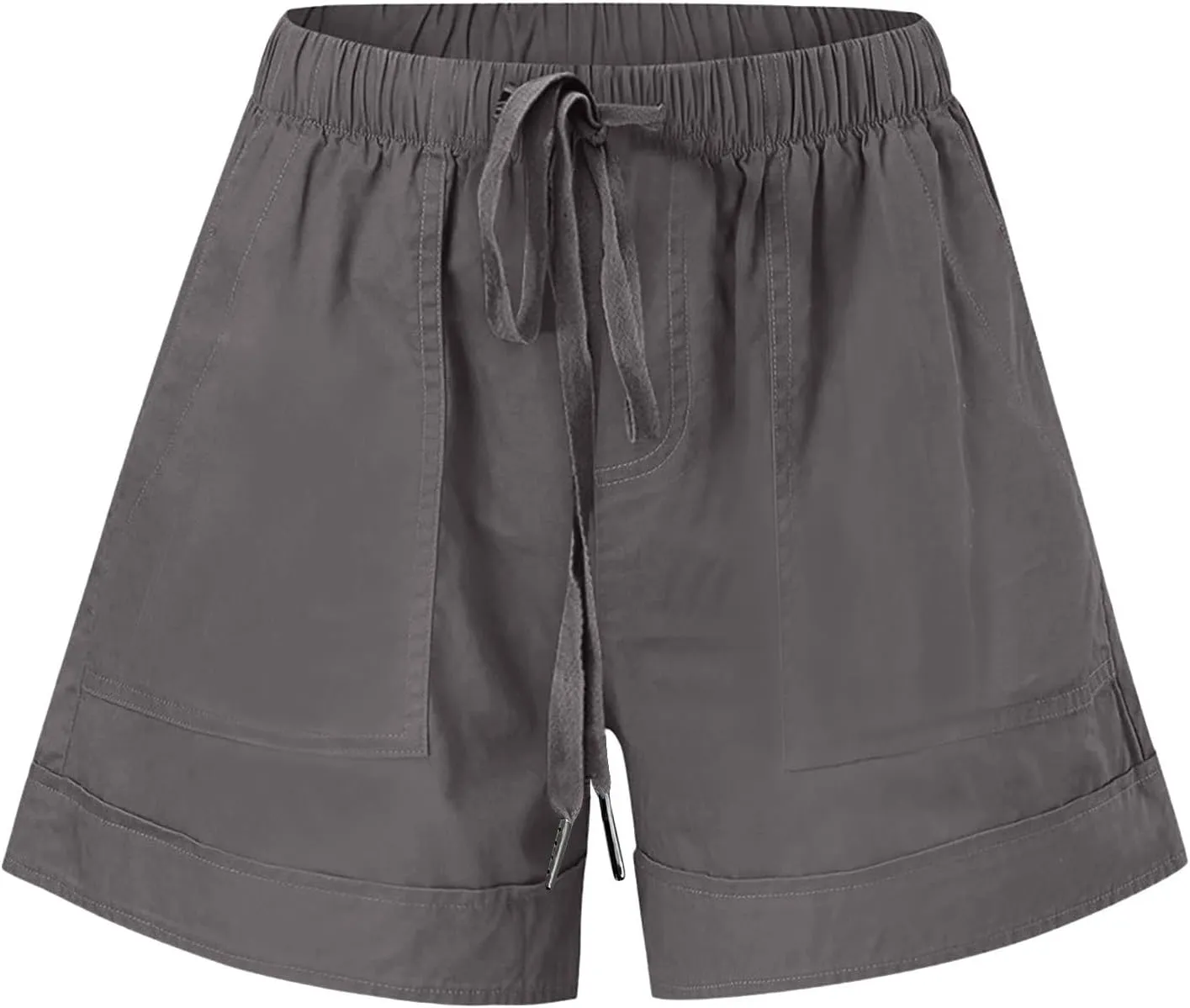 LRMQS Shorts for Women Trendy 2024 Casual Summer Drawstring Shorts with Pockets Beach Loose Elastic Waist Vacation Clothes