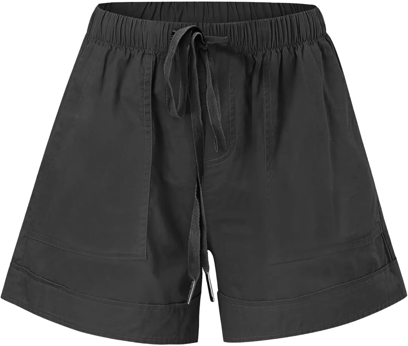 LRMQS Shorts for Women Trendy 2024 Casual Summer Drawstring Shorts with Pockets Beach Loose Elastic Waist Vacation Clothes