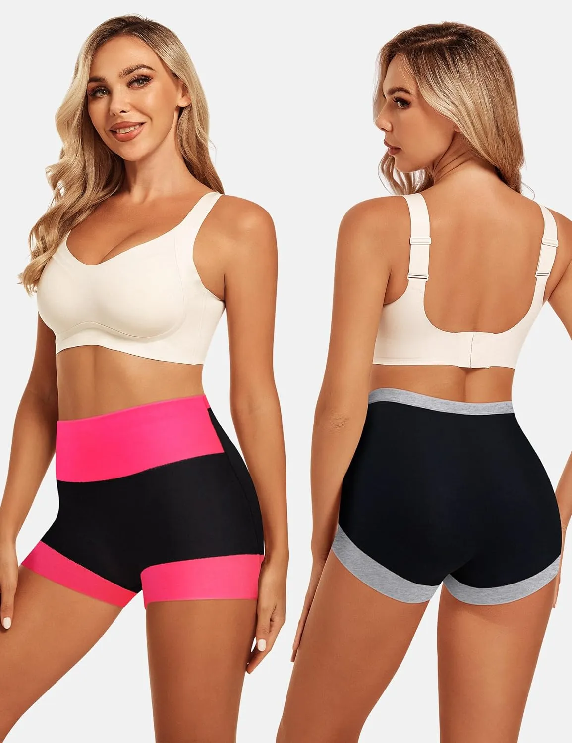 MEIYATING Boy Shorts Underwear for Women High Waisted Cotton Panties Stretch Briefs 4 Pack