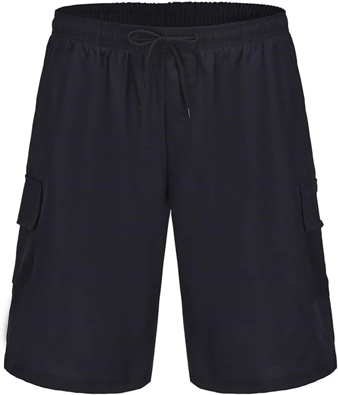 Men Cargo Shorts Relaxed Fit Stretch Straight Leg Athletic Shorts Drawstring Casual Elastic Waist Beach Hiking Camping Pants