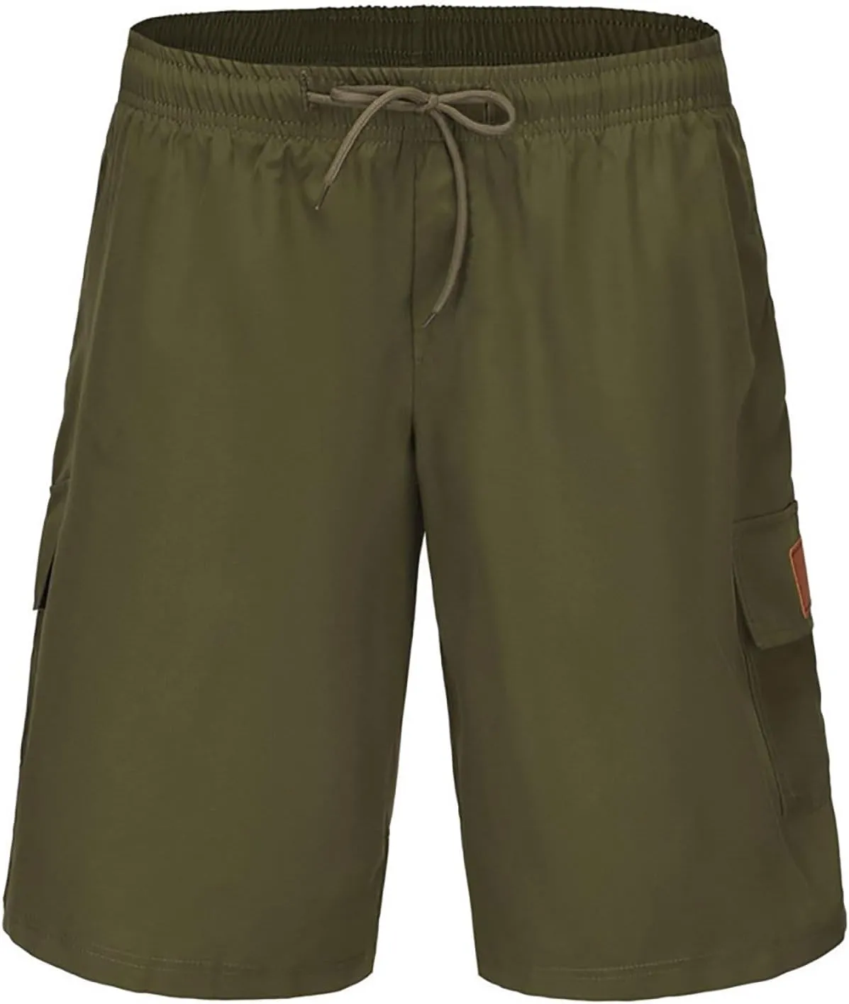 Men Cargo Shorts Relaxed Fit Stretch Straight Leg Athletic Shorts Drawstring Casual Elastic Waist Beach Hiking Camping Pants