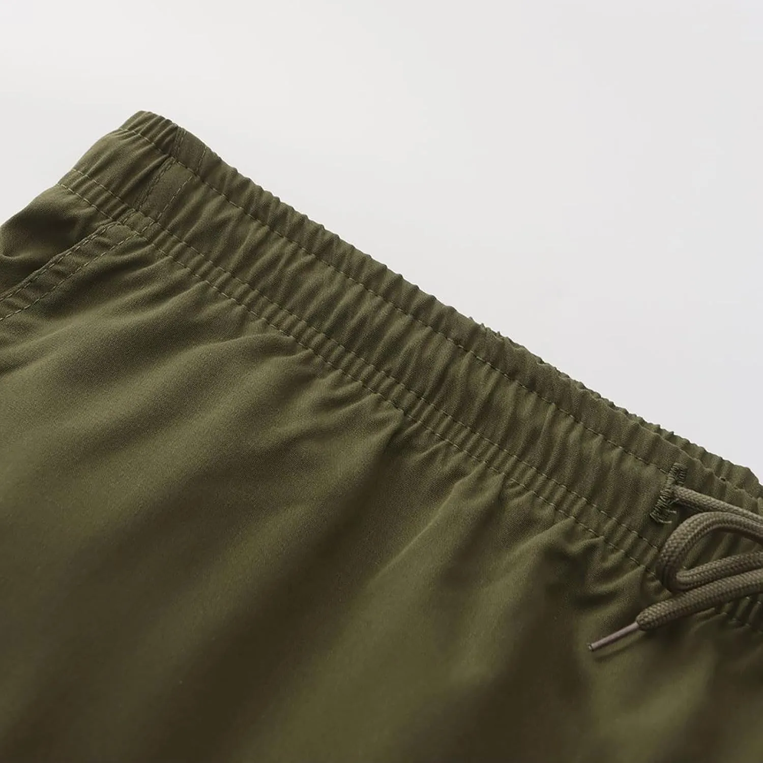 Men Cargo Shorts Relaxed Fit Stretch Straight Leg Athletic Shorts Drawstring Casual Elastic Waist Beach Hiking Camping Pants
