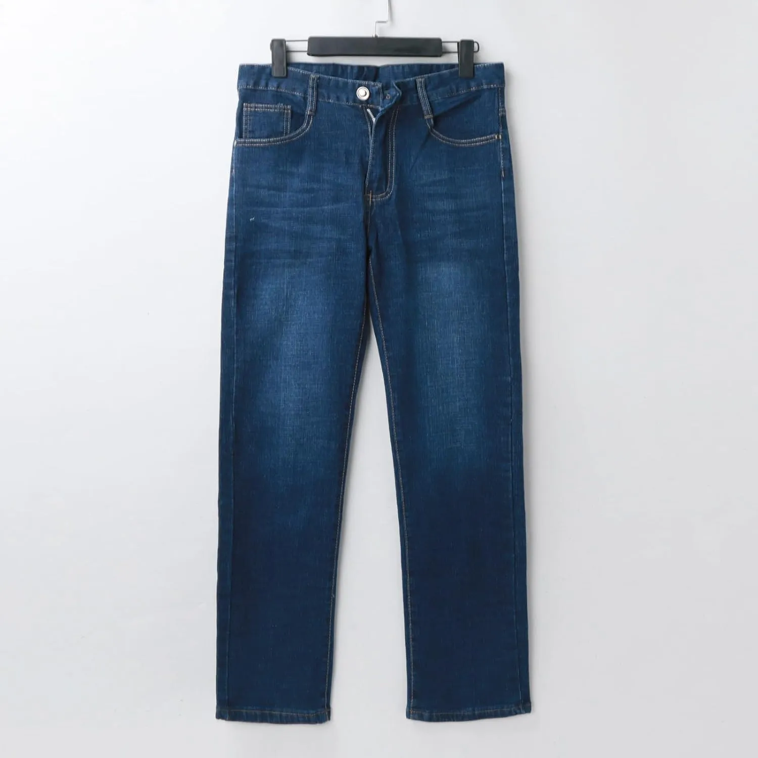 Men Classic Relaxed Fit Jeans 90s Vintage Straight Leg Denim Pants Comfort Flex Waist Stretch Workwear Jeans Trouser