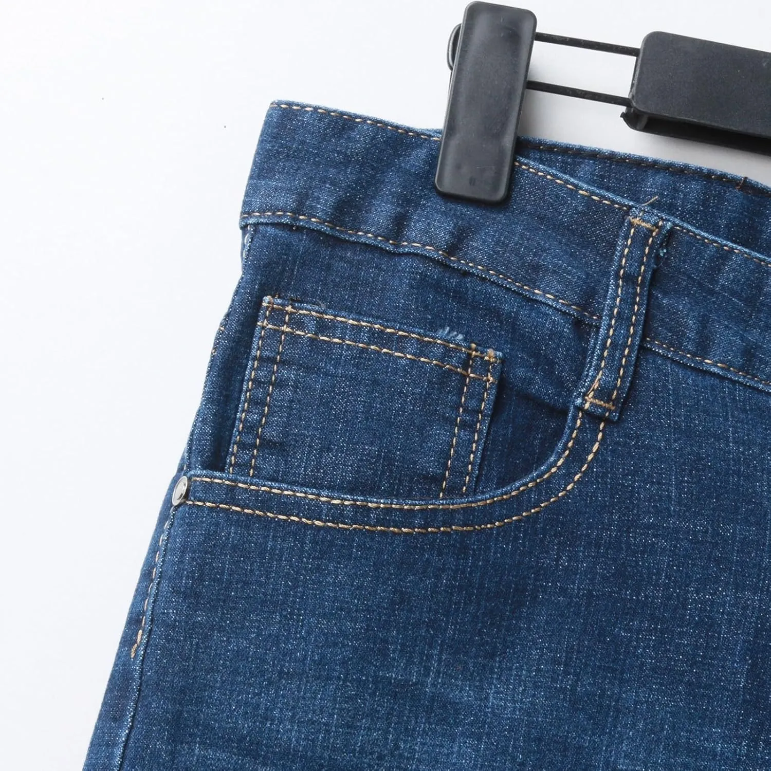 Men Classic Relaxed Fit Jeans 90s Vintage Straight Leg Denim Pants Comfort Flex Waist Stretch Workwear Jeans Trouser