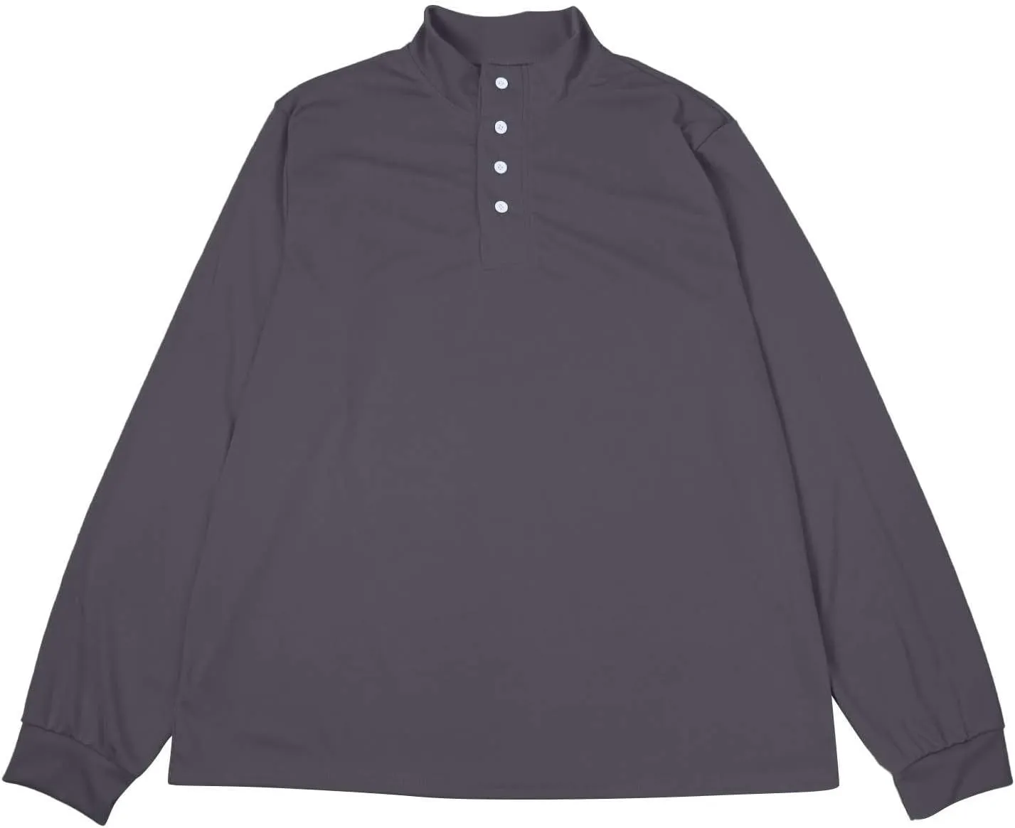 Mens Athletic Fit Banded Collar Sweatshirts Long Sleeve Half Buttons Henley Shirts for Men Big and Tall Casual Pullover Tops
