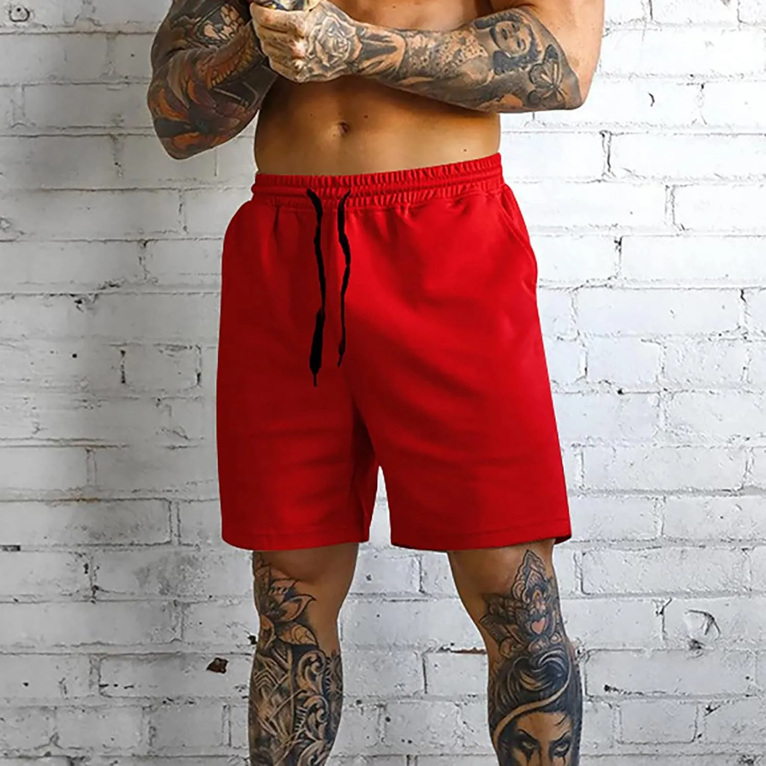 Men's Athletic Running Shorts Quick Dry Hiking Shorts Men Lightweight Sports Gym Shorts Workout Drawstring Shorts