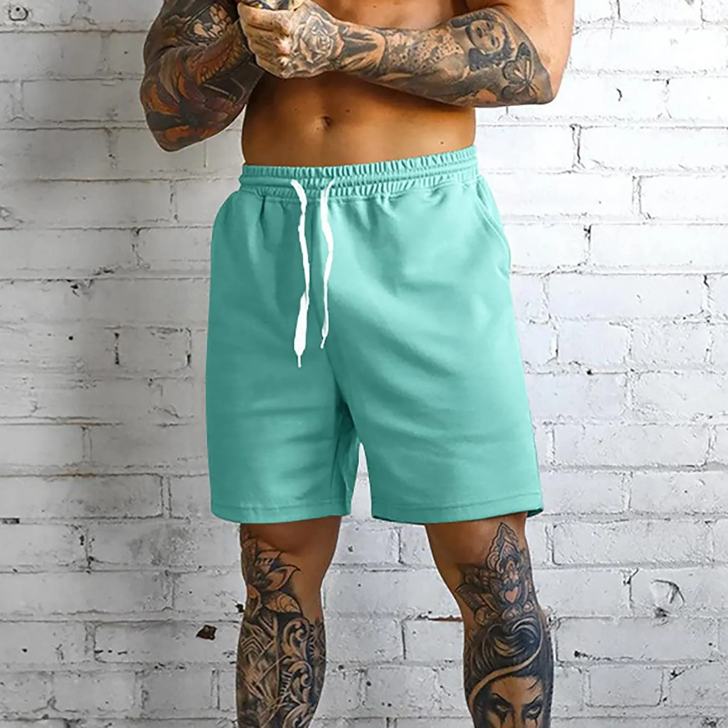 Men's Athletic Running Shorts Quick Dry Hiking Shorts Men Lightweight Sports Gym Shorts Workout Drawstring Shorts