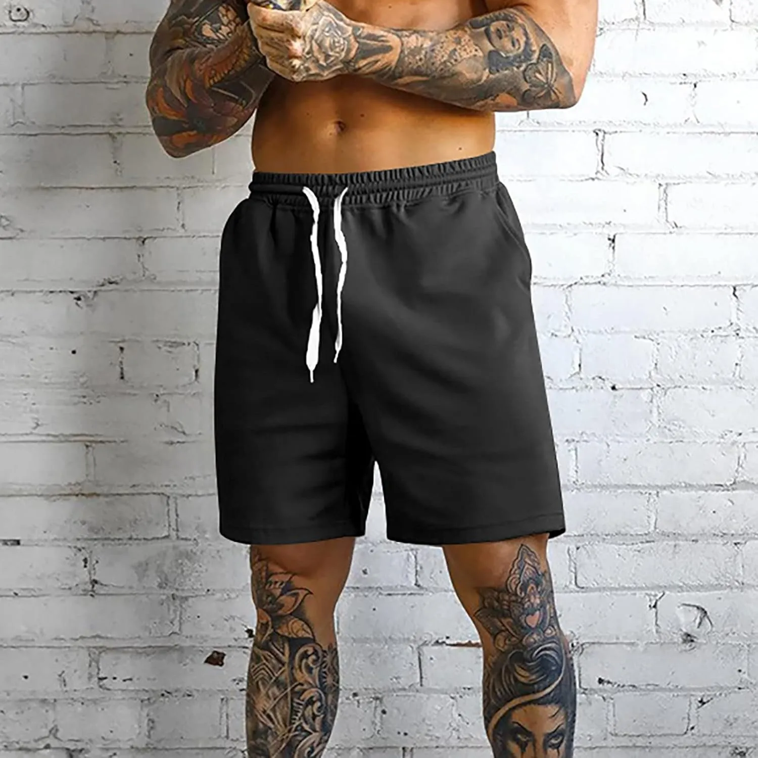 Men's Athletic Running Shorts Quick Dry Hiking Shorts Men Lightweight Sports Gym Shorts Workout Drawstring Shorts
