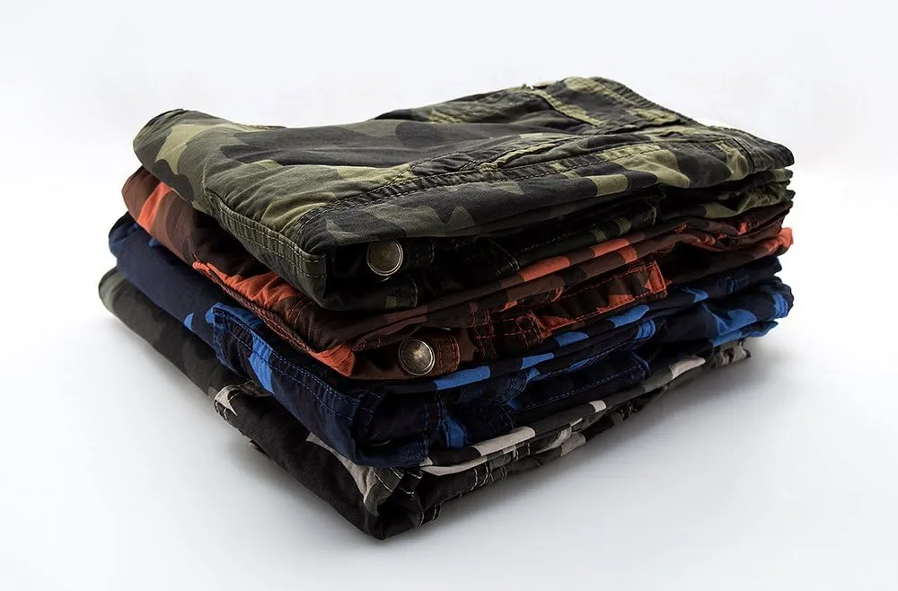 Mens Camo Cargo Shorts Relaxed Fit Lightweight Multi Pocket Camouflage Outdoor Twill Cargo Shorts