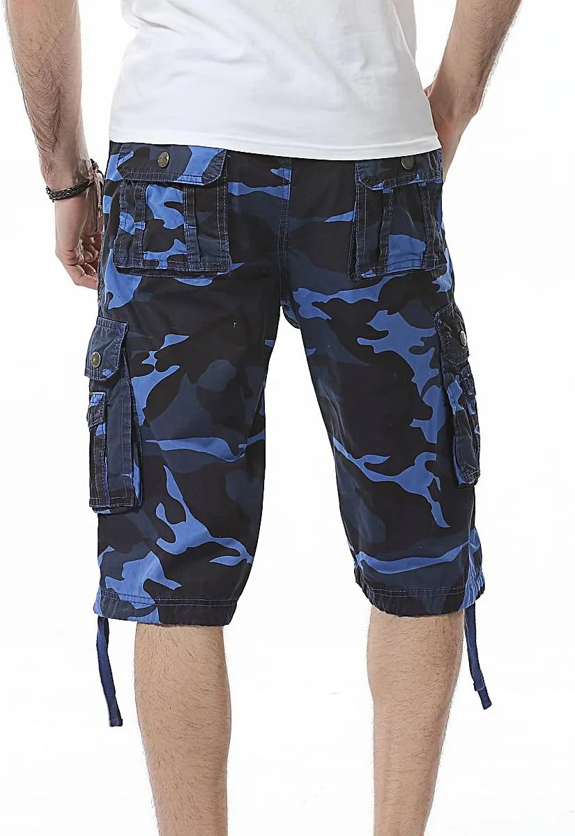Mens Camo Cargo Shorts Relaxed Fit Lightweight Multi Pocket Camouflage Outdoor Twill Cargo Shorts