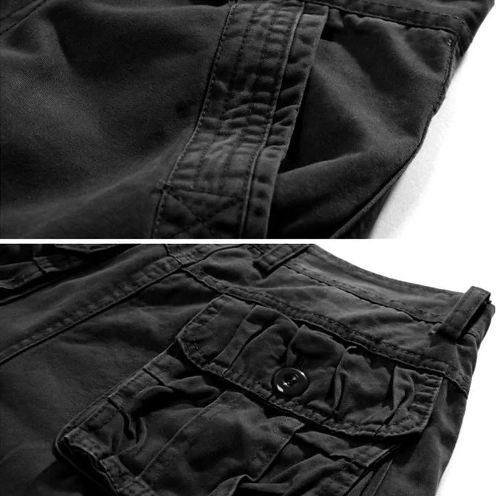 Men's Camo Cargo Shorts Relaxed Fit Multi-Pocket Outdoor Camouflage Cargo Shorts Cotton Work Casual Shorts