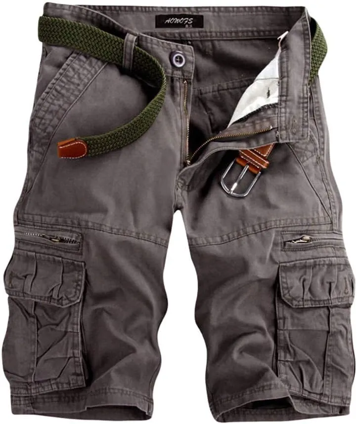 Men's Camo Cargo Shorts Relaxed Fit Multi-Pocket Outdoor Camouflage Cargo Shorts Cotton Work Casual Shorts