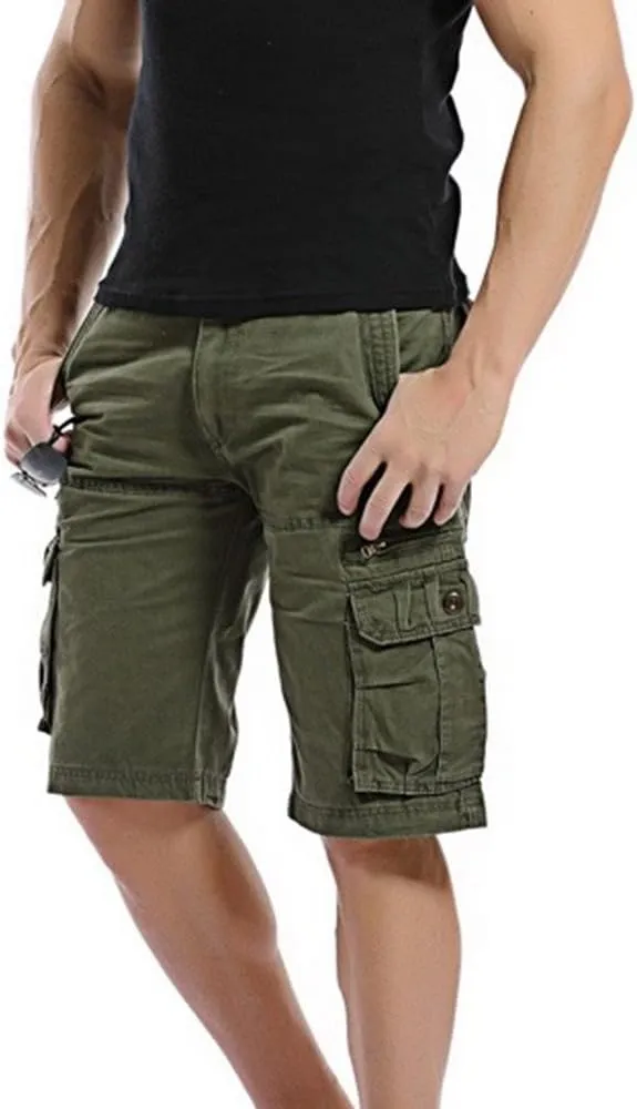Men's Camo Cargo Shorts Relaxed Fit Multi-Pocket Outdoor Camouflage Cargo Shorts Cotton Work Casual Shorts