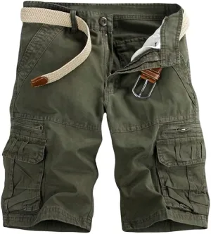 Men's Camo Cargo Shorts Relaxed Fit Multi-Pocket Outdoor Camouflage Cargo Shorts Cotton Work Casual Shorts