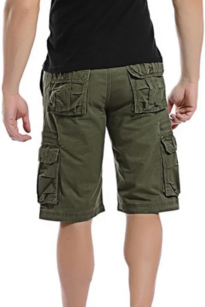 Men's Camo Cargo Shorts Relaxed Fit Multi-Pocket Outdoor Camouflage Cargo Shorts Cotton Work Casual Shorts