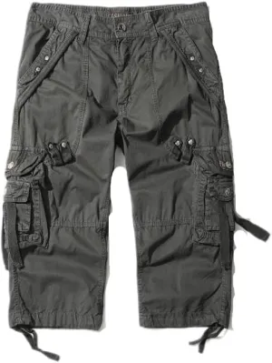 Men's Cargo Capri Pants, Relaxed Fit Multi-Pocket Outdoor Seven Points Shorts