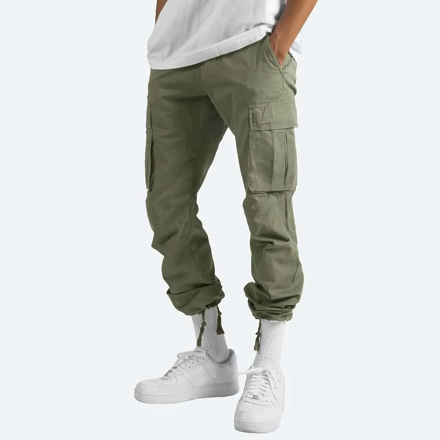 Mens Cargo Pants Casual Athletic Joggers Pants Loose Fit Straight Sweatpants with Multil Pockets Outdoot Hiking Pants