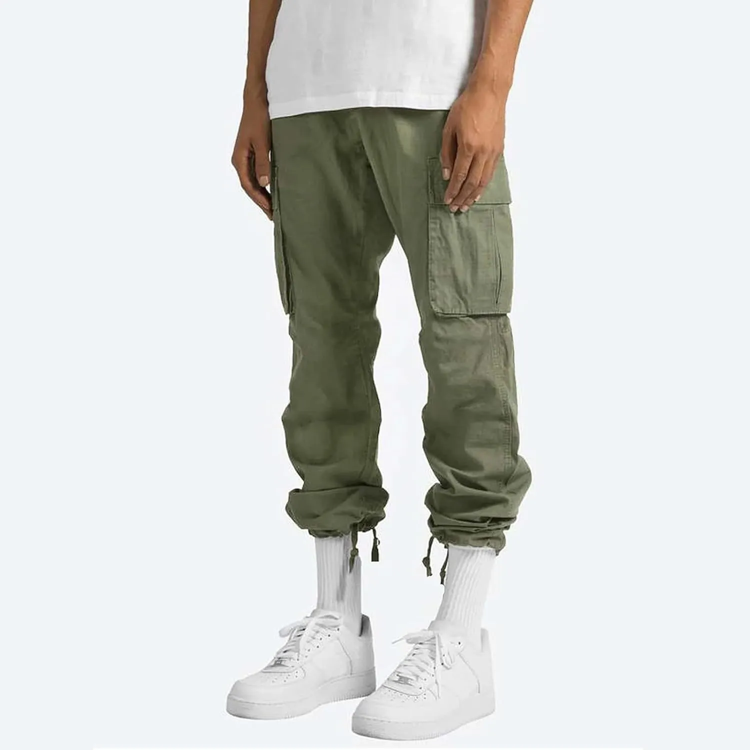 Mens Cargo Pants Casual Athletic Joggers Pants Loose Fit Straight Sweatpants with Multil Pockets Outdoot Hiking Pants