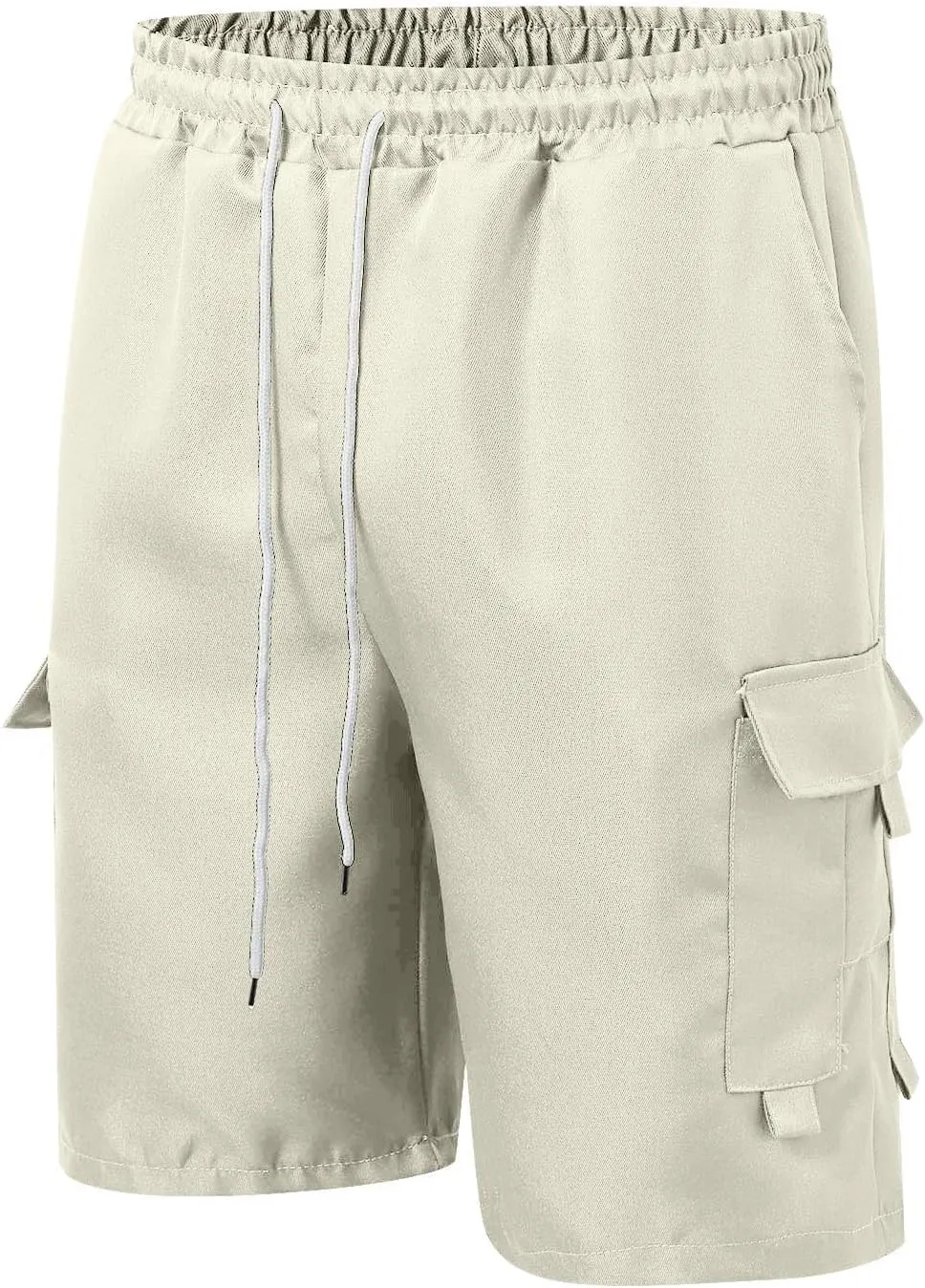 Mens Cargo Shorts Casual Twill Cargo Shorts Cotton Drawstring Classic Stretch Lightweight Workout Pants with Pockets
