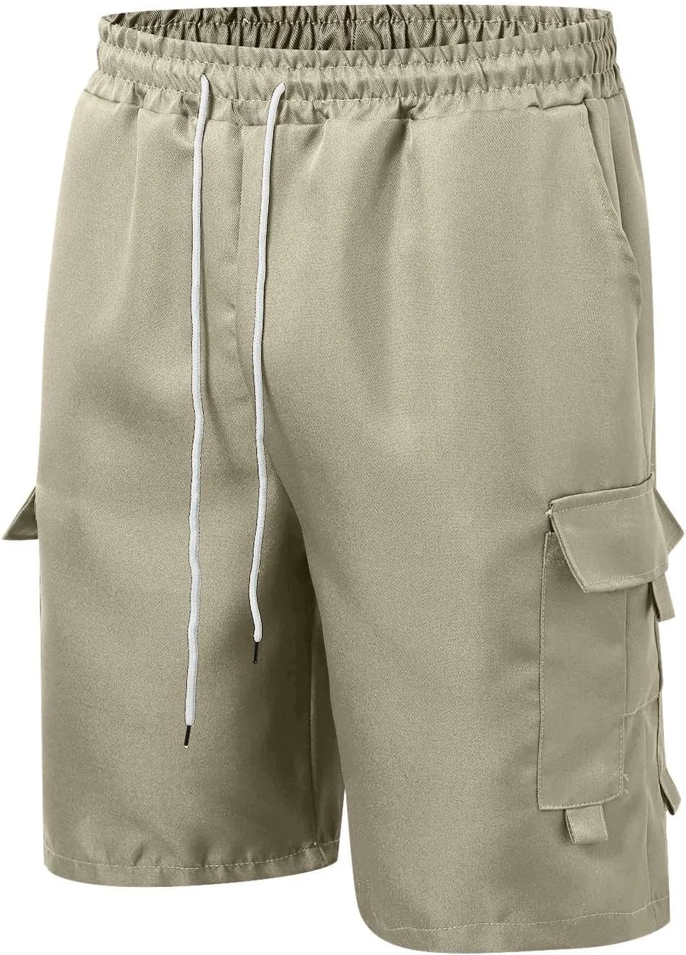 Mens Cargo Shorts Casual Twill Cargo Shorts Cotton Drawstring Classic Stretch Lightweight Workout Pants with Pockets
