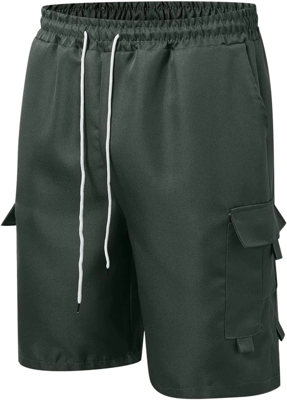 Mens Cargo Shorts Casual Twill Cargo Shorts Cotton Drawstring Classic Stretch Lightweight Workout Pants with Pockets