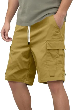 Mens Cargo Shorts Casual Twill Cargo Shorts Cotton Drawstring Classic Stretch Lightweight Workout Pants with Pockets