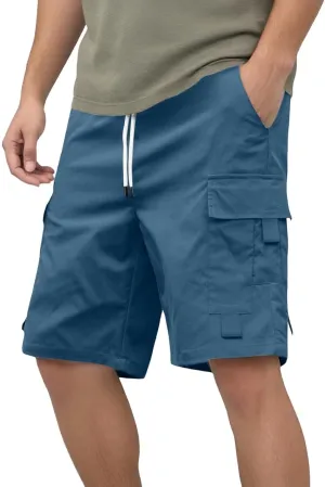Mens Cargo Shorts Casual Twill Cargo Shorts Cotton Drawstring Classic Stretch Lightweight Workout Pants with Pockets