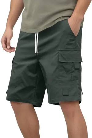 Mens Cargo Shorts Casual Twill Cargo Shorts Cotton Drawstring Classic Stretch Lightweight Workout Pants with Pockets
