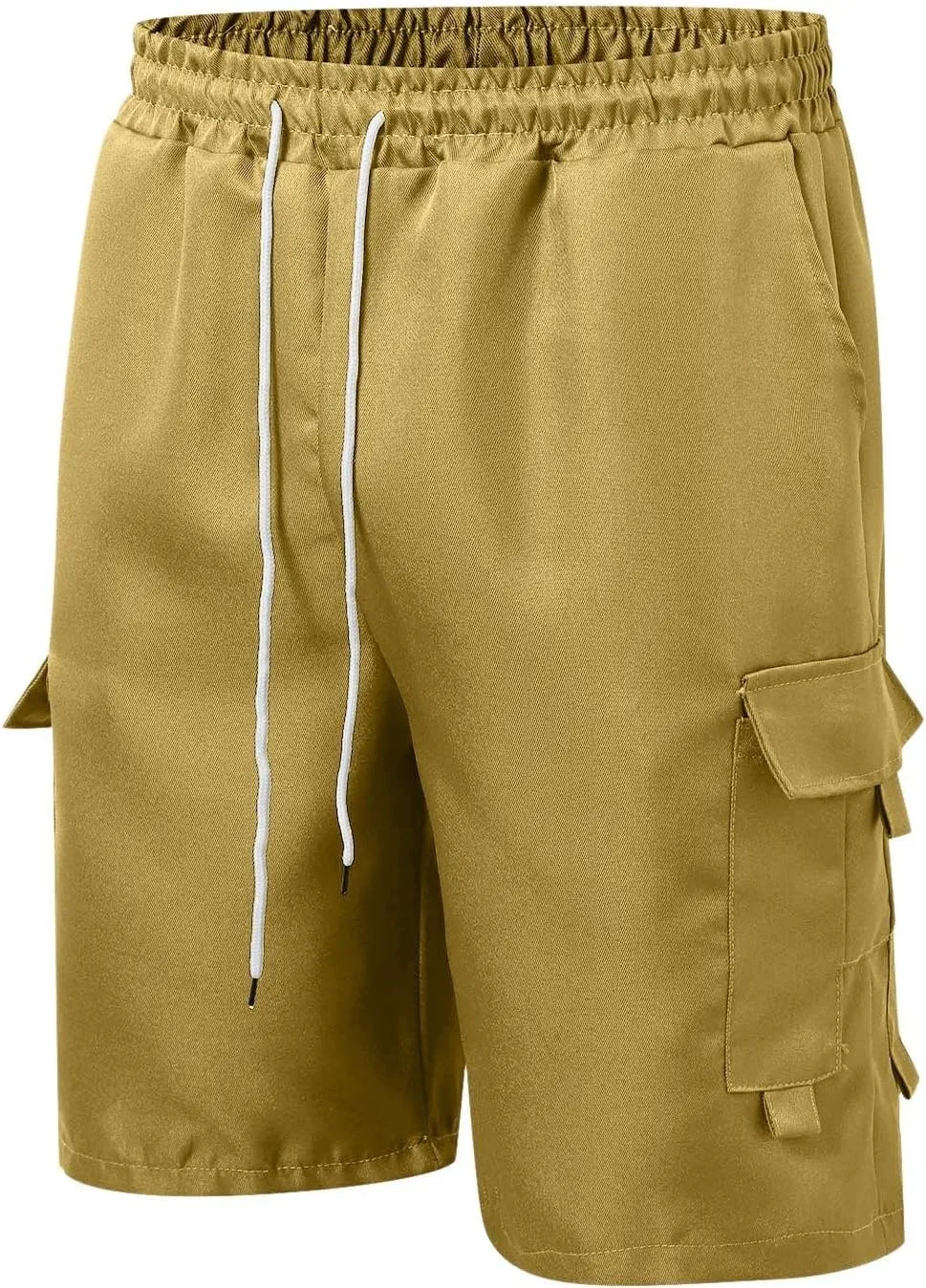 Mens Cargo Shorts Casual Twill Cargo Shorts Cotton Drawstring Classic Stretch Lightweight Workout Pants with Pockets