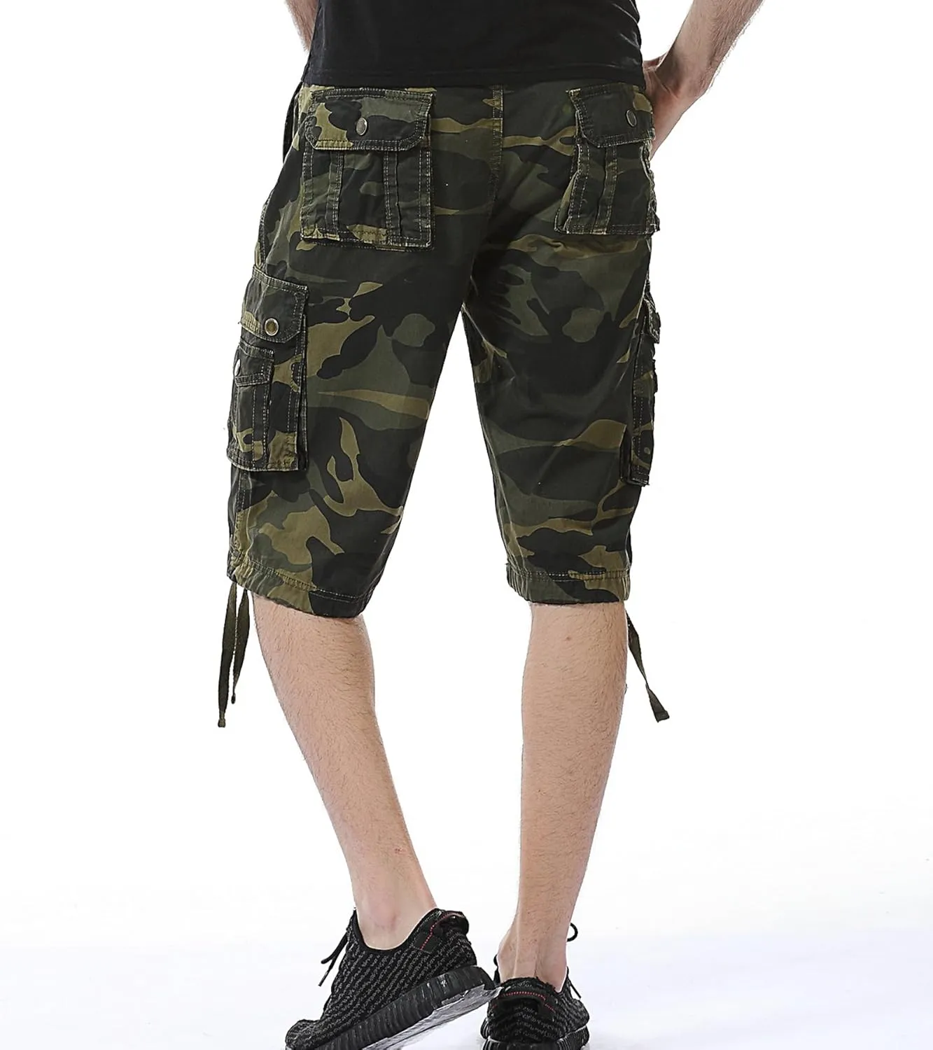 Mens Cargo Shorts Cotton Multi-Pocket Outdoor Camouflage Cargo Shorts