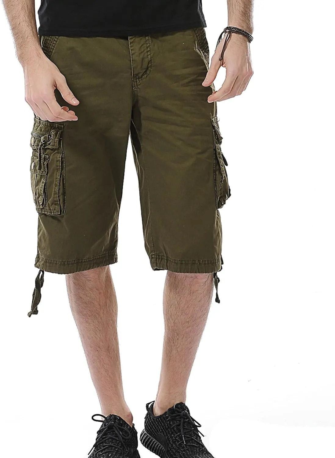 Mens Cargo Shorts Cotton Multi-Pocket Outdoor Camouflage Cargo Shorts