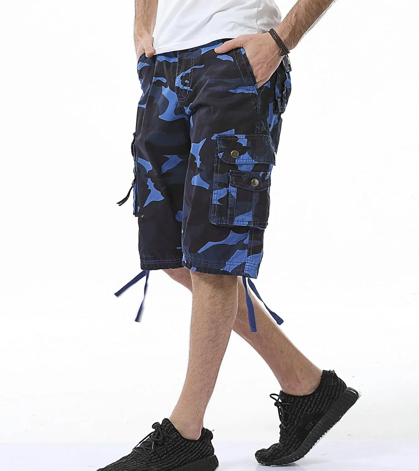 Mens Cargo Shorts Cotton Multi-Pocket Outdoor Camouflage Cargo Shorts
