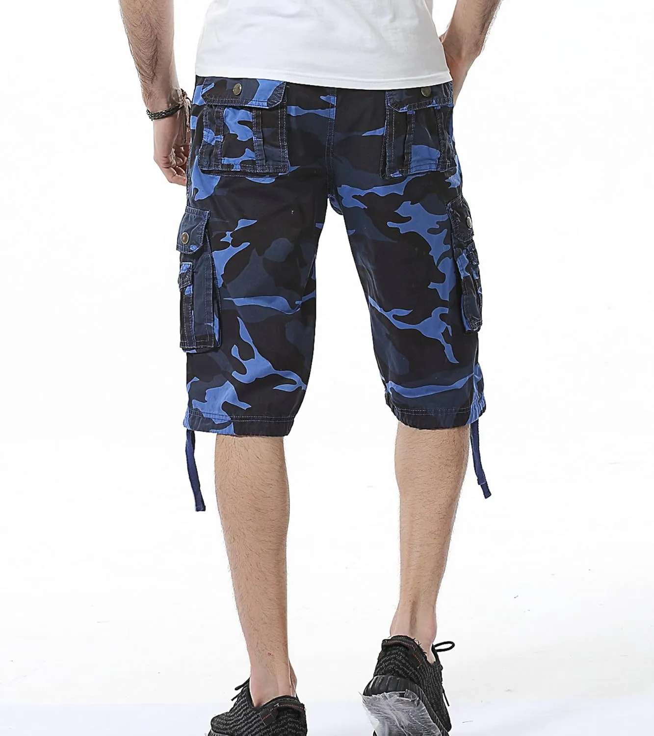 Mens Cargo Shorts Cotton Multi-Pocket Outdoor Camouflage Cargo Shorts