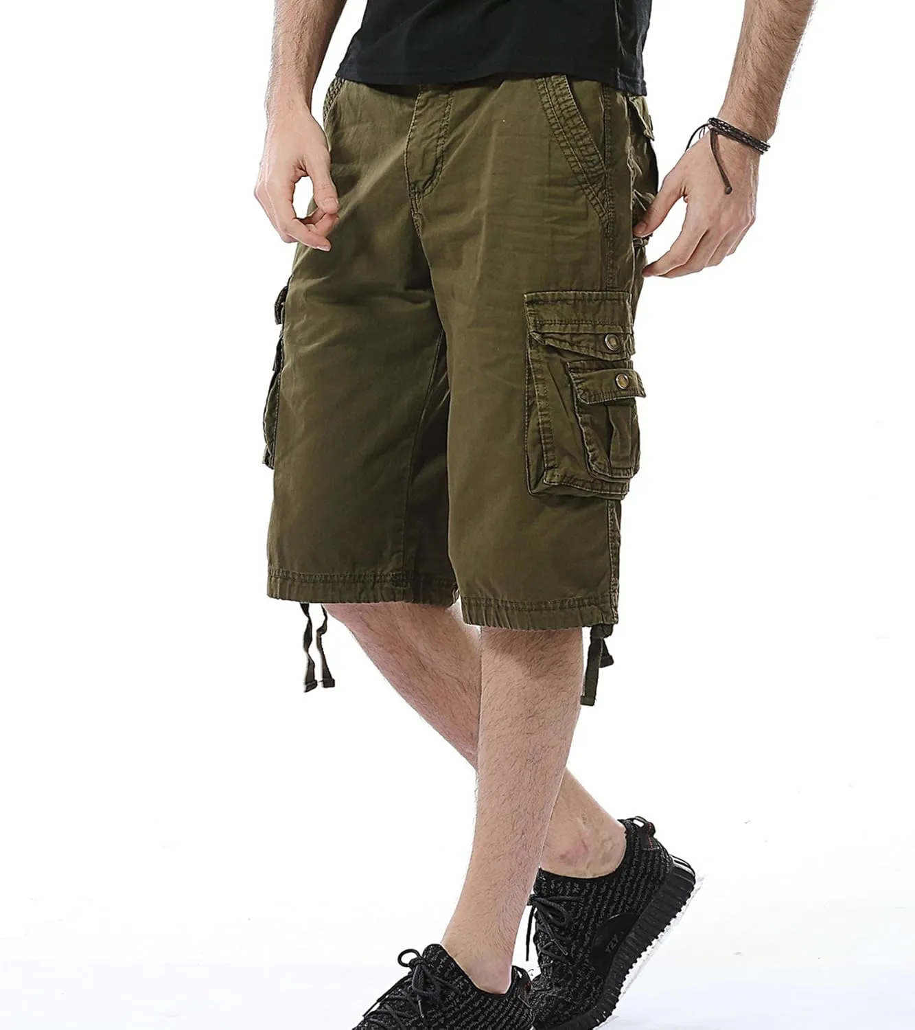 Mens Cargo Shorts Cotton Multi-Pocket Outdoor Camouflage Cargo Shorts