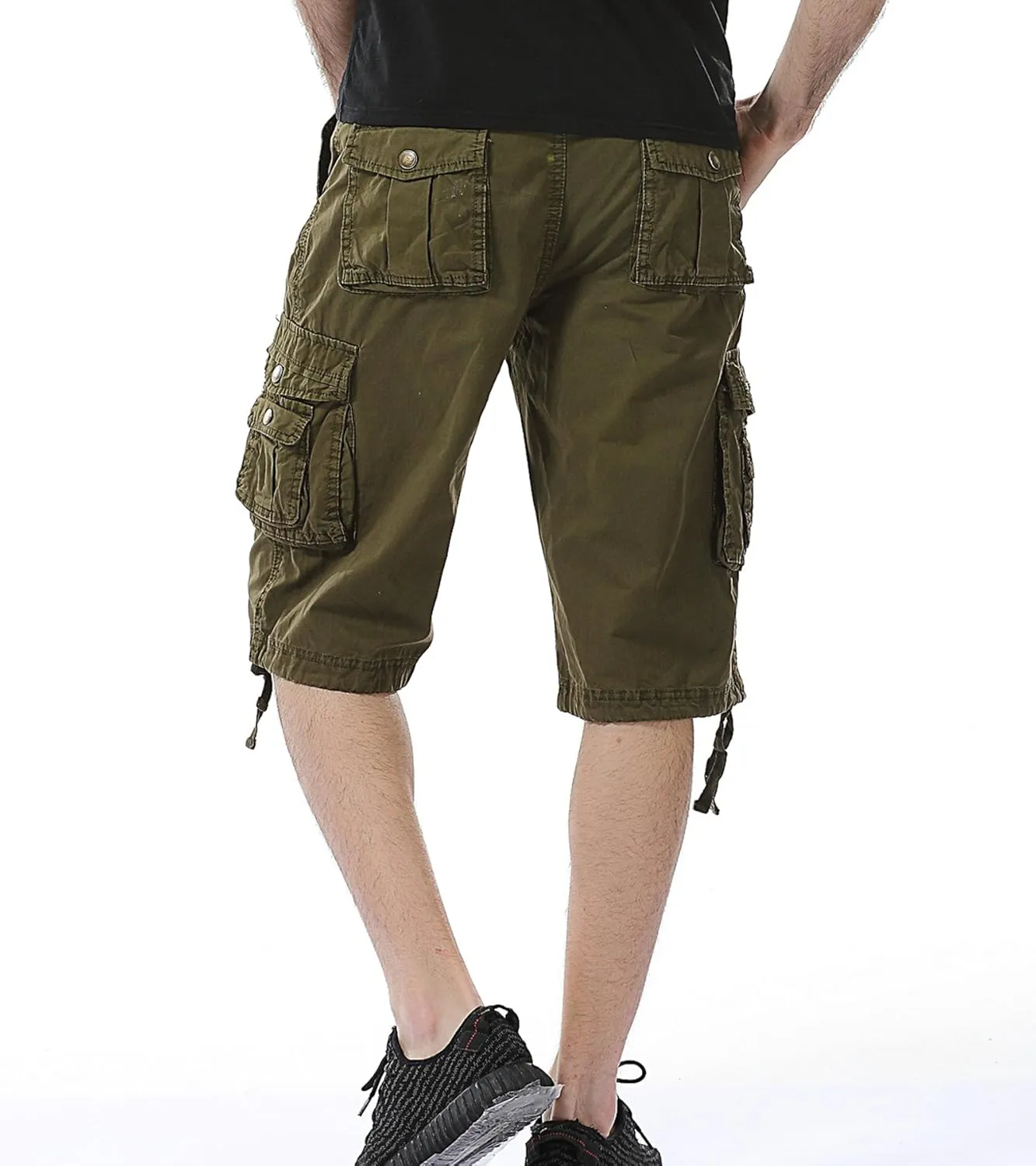Mens Cargo Shorts Cotton Multi-Pocket Outdoor Camouflage Cargo Shorts