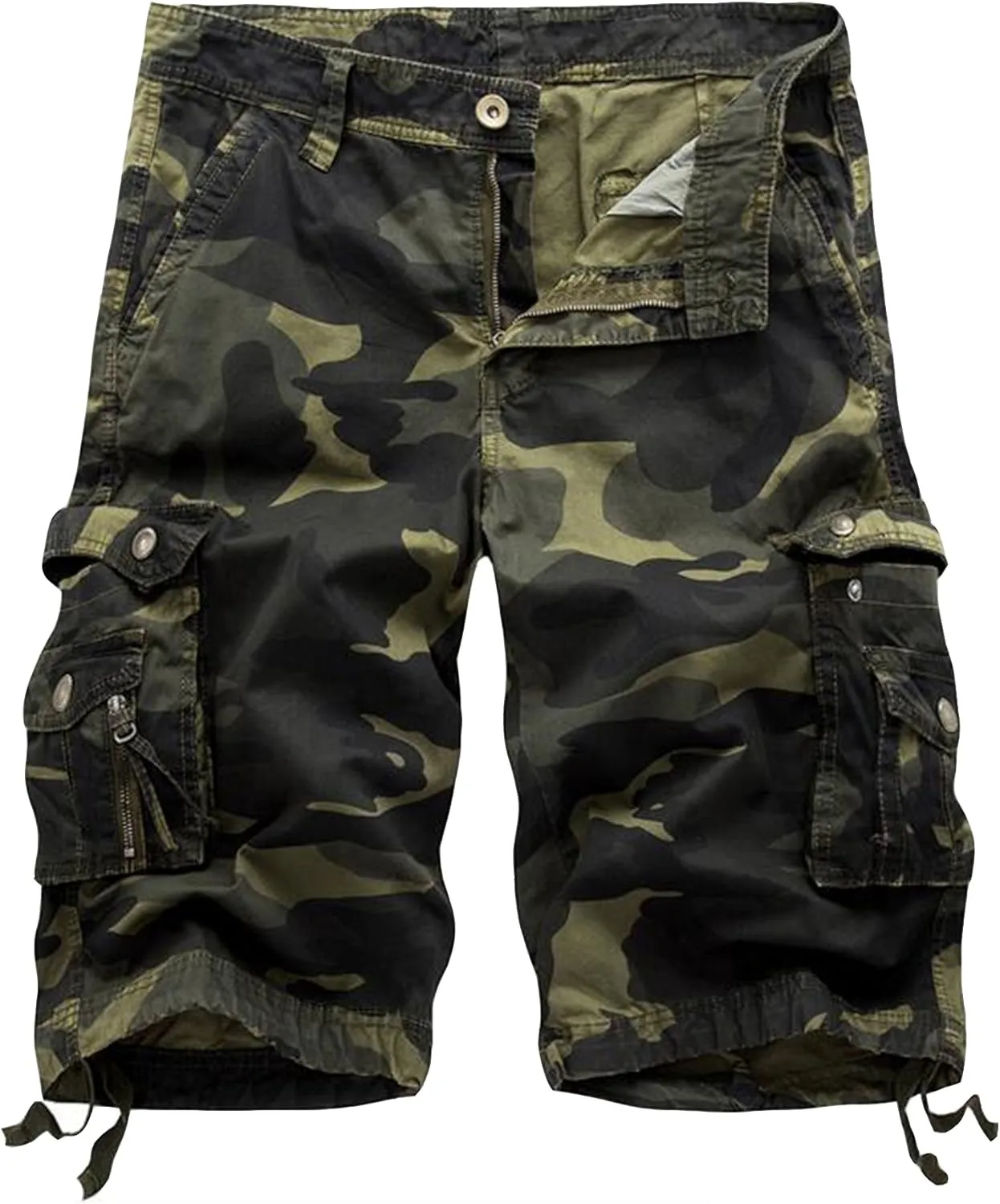 Mens Cargo Shorts Cotton Multi-Pocket Outdoor Camouflage Cargo Shorts