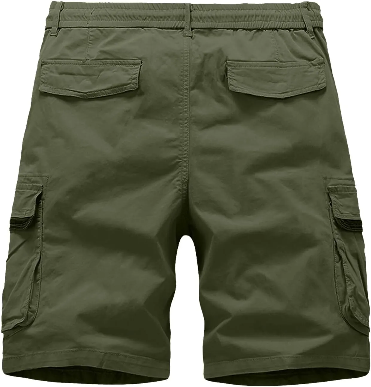 Mens Cargo Shorts Summer Beach Vacation Shorts Elastic Waist Outdoor Hiking Shorts Multi Pocket Cargo Pants